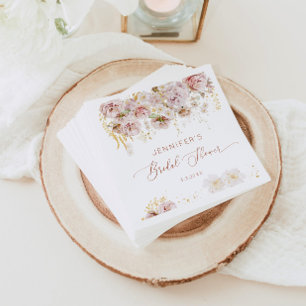 Elegant boho blommigt möhippa napkins pappersservett
