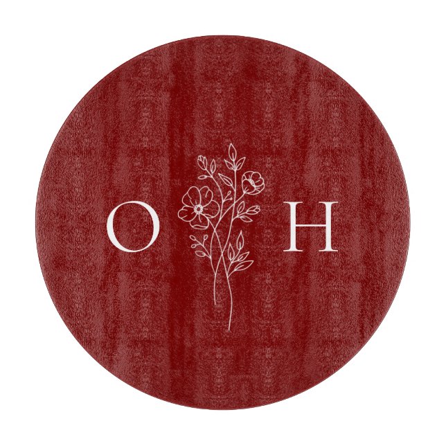 Elegant Boho Blommigt Monogram (Framsidan)