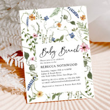 Elegant Boho Blommigt Neutralt Baby Brunch Shower
