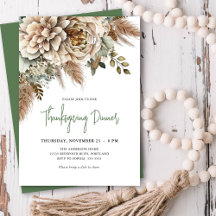 Elegant Boho Blommigt Thanksgiving Middag