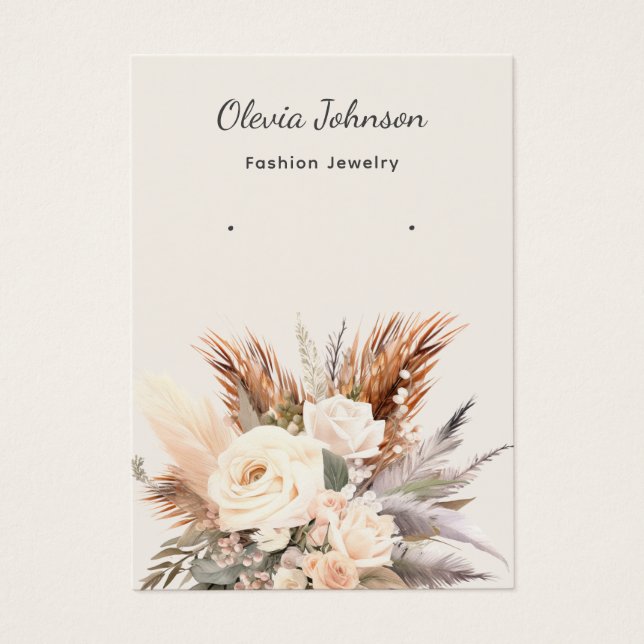 Elegant Boho blommigt-visning för juvelerarring Visitkort (Framsidan)