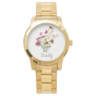 Elegant Boho Blommigt Wildblomma Armbandsur