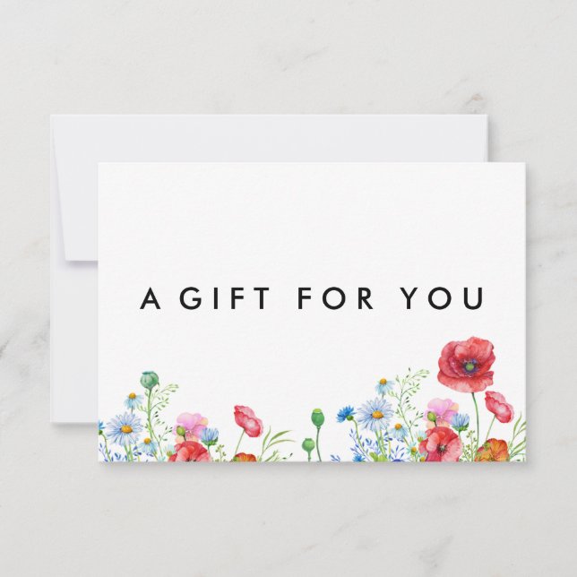 Elegant Boho Blommigt Wildblomma Gift Certificate (Framsida)