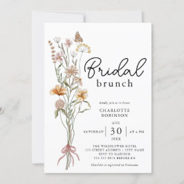 Elegant Boho Blommigt Wildblomme Möhippa Brunch Inbjudningar