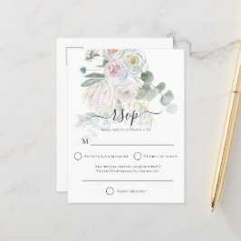Elegant Boho Blommigts Eucalyptus Bröllop OSA Vykort