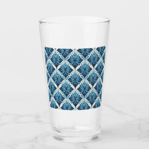 Elegant Boho-Blommönstret i Blue Glaskopp