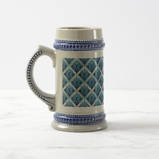 Elegant Boho-Blommönstret i Blue Sejdel (Vänster)
