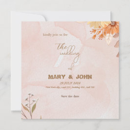 Elegant boho blomster chic bröllopsinbjudan spara datumet