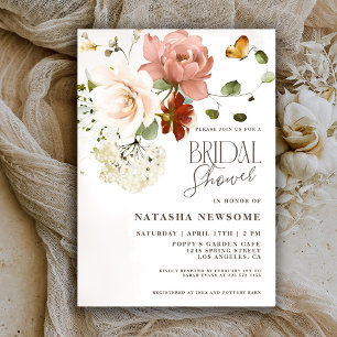 Elegant Boho Blomsterträdgård Möhippa Inbjudningar