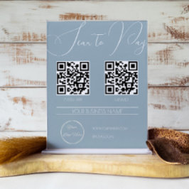 Elegant boho blue 2 QR-kodsökning som betalar Poster