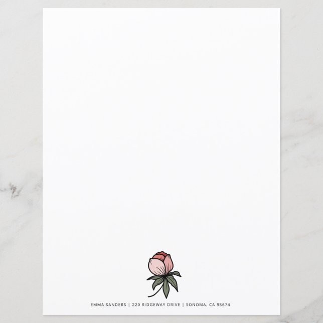 Elegant Boho Botanias Blommigt Rosa (Framsida)