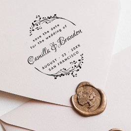 Elegant Boho Botanical Classy Lettering Bröllop Stämpel