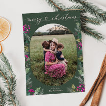 Elegant Boho Botanical Foliage Grönt jul