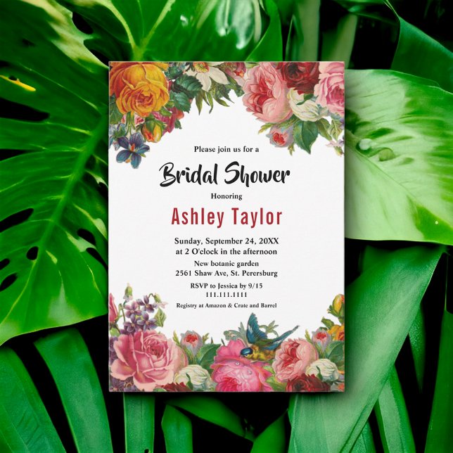 Elegant Boho Botanical Garden Blommigt Möhippa Inbjudningar (Skapare uppladdad)