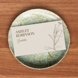 Elegant boho botanical pastel earthy QR code Visitkort