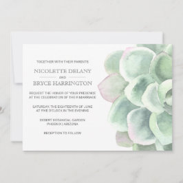 Elegant Boho Botanical Sage Succulent Bröllop Inbjudningar