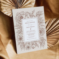 Elegant Boho Botanical Terracotta Möhippa