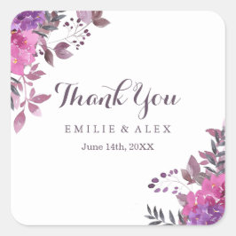 Elegant Boho Botanicals Tack Stickers Fyrkantigt Klistermärke