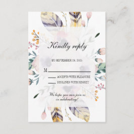 Elegant Boho Bouquet Wedding Rsvp Tilläggskort