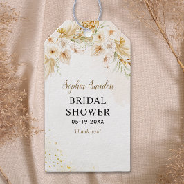 Elegant Boho Bridal Shower with yellow flowers Presentetikett