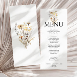 Elegant Boho Bright Blommigt Garden Dinner Bröllop Meny