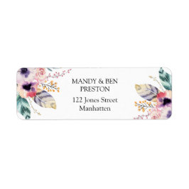 Elegant Boho Bröllop Collection-adresskleber Returadress Etikett
