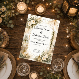 Elegant Boho Bröllop Inbjudningar
