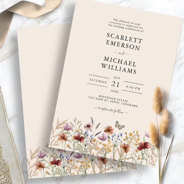 Elegant Boho Bröllop Inbjudningar (Elegant Boho Wedding Invitation
)