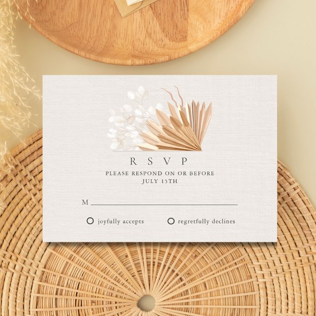 Elegant Boho Bröllop OSA Kort (Elegant Boho Wedding RSVP)