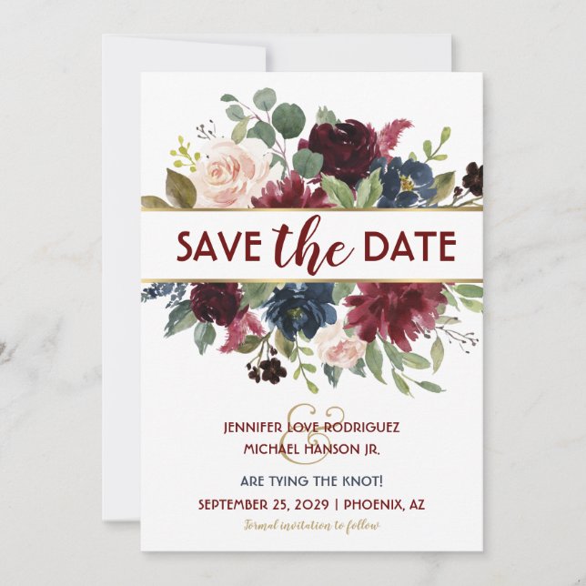 Elegant Boho Bröllop Save the Date Inbjudningar (Framsida)