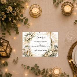 Elegant Boho Bröllop Tack Kort