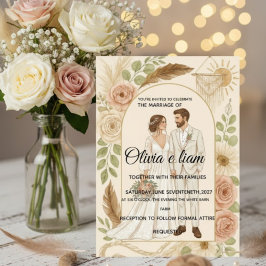 Elegant Boho Bröllopsskrivar Suite - Olivia & L Kort