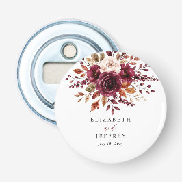 Elegant Boho Burgunderröd Höst Blommig Bröllop Flasköppnare
