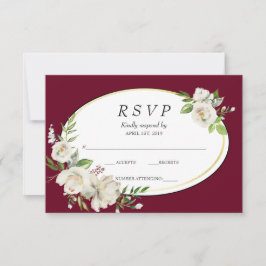 Elegant Boho Burgundy Blommigt Guld Bröllop OSA