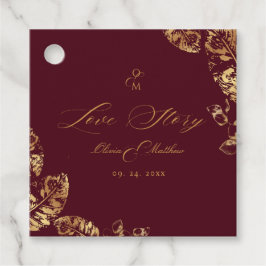 Elegant Boho | Burgundy och Guld Autumn Bröllop Gåvor Etiketter