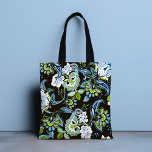 Elegant Boho Butterfly Blommigt Girly Chic Tygkasse<br><div class="desc">Elegant Boho Butterfly Blommigt Girly Chic Tote Bag har en snyggt modern bohemisk blommigt i blått,  grönt,  vitt och svart. Perfekt för födelsedag,  Mors dag,  julklappar,  firande och mycket annat. Skapat av Evco Studio www.zazzle.com/store/evcostudio</div>