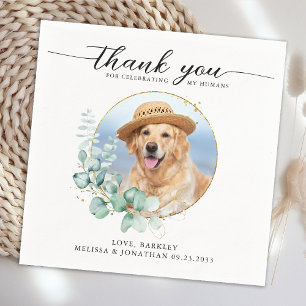 Elegant Boho Chic Anpassningsbar Photo Pet Hund Br Pappersservett