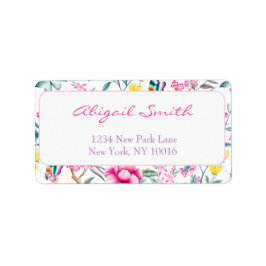 Elegant, Boho Chic Blommigt Adressetikett