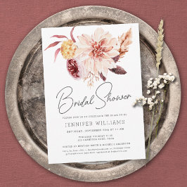 Elegant Boho Chic Blommigt Inbjudningskort för möh