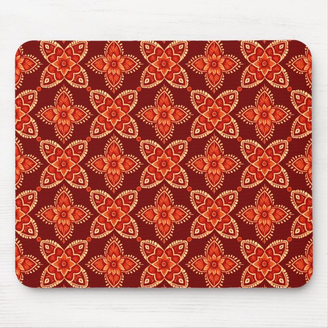 Elegant Boho Chic Blommönster Musmatta (Framsidan)