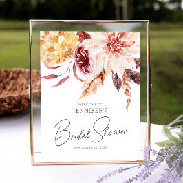 Elegant Boho Chic Bröllopsdusch Välkomstskylt Poster