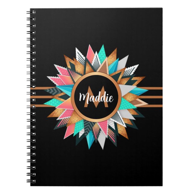 Elegant Boho Chic Personlig Anteckningsbok (Framsidan)