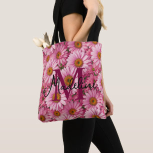 Elegant boho chic rosa blommigt rosa daisy tygkasse