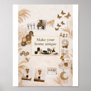 Elegant Boho Chic Väggkonstaffisch - Gör Ditt Hem Poster