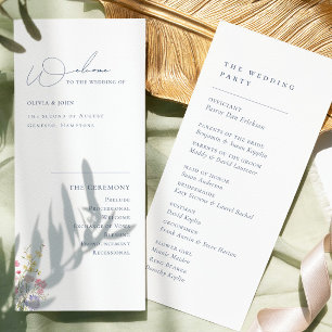 Elegant Boho Chic Vilda Blommor Bröllopsprogram
