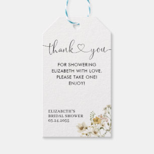 Elegant Boho Chic Vildblomma Blommig Tack Presentetikett