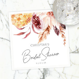 Elegant Boho Chic Watercolor Blommigt Möhippa Pappersservett