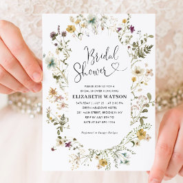 Elegant Boho Chic Wildblomma Blommigt Möhippa Inbjudningar