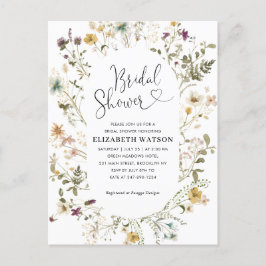 Elegant Boho Chic Wildblomma Blommigt Möhippa Vykort