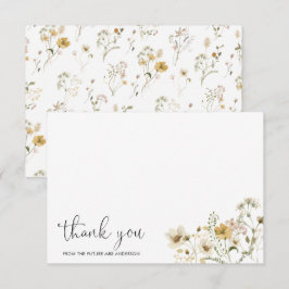 Elegant Boho Chic Wildblomme Blommigt Framtiden Mr Tack Kort